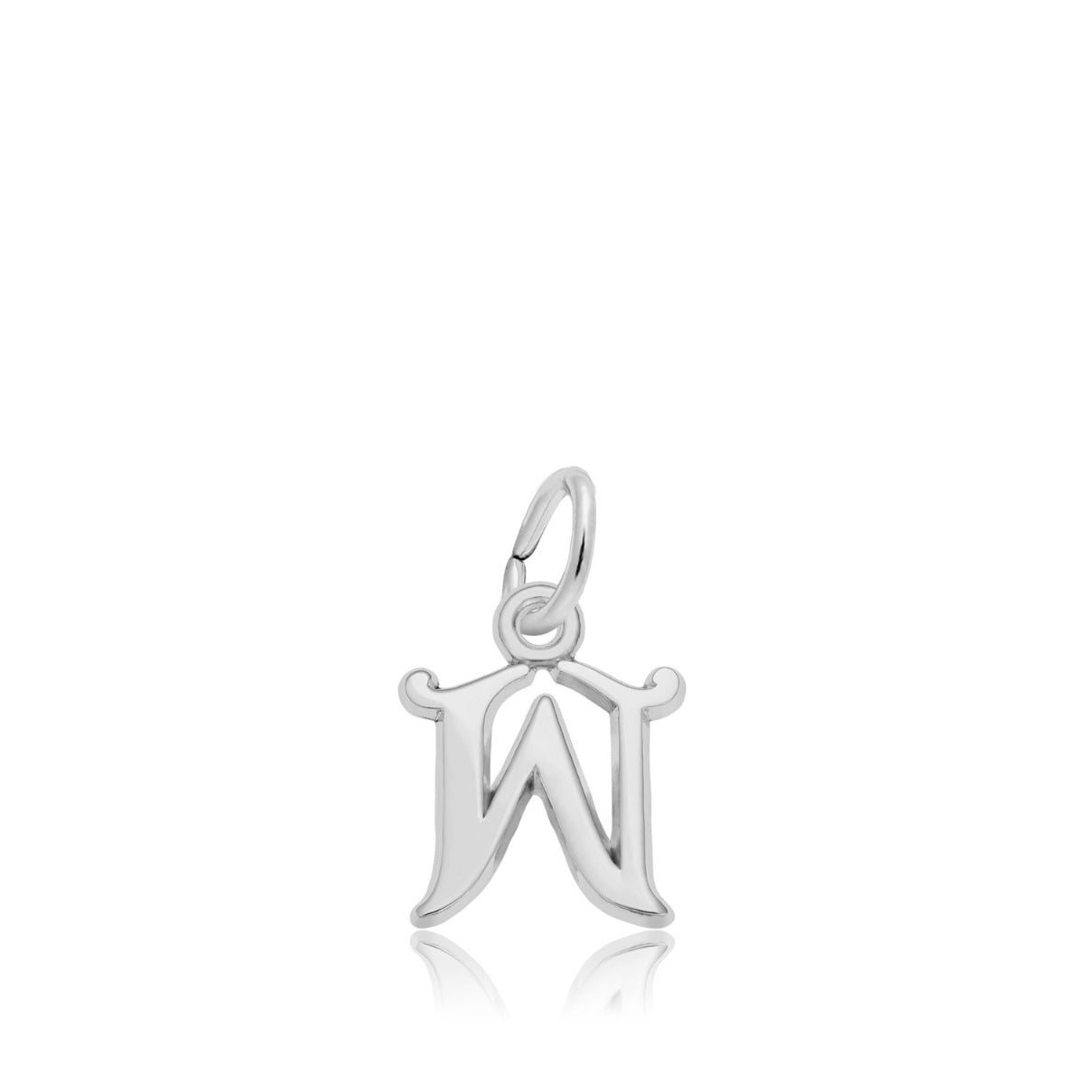 Initial W Charm in Sterling Silver