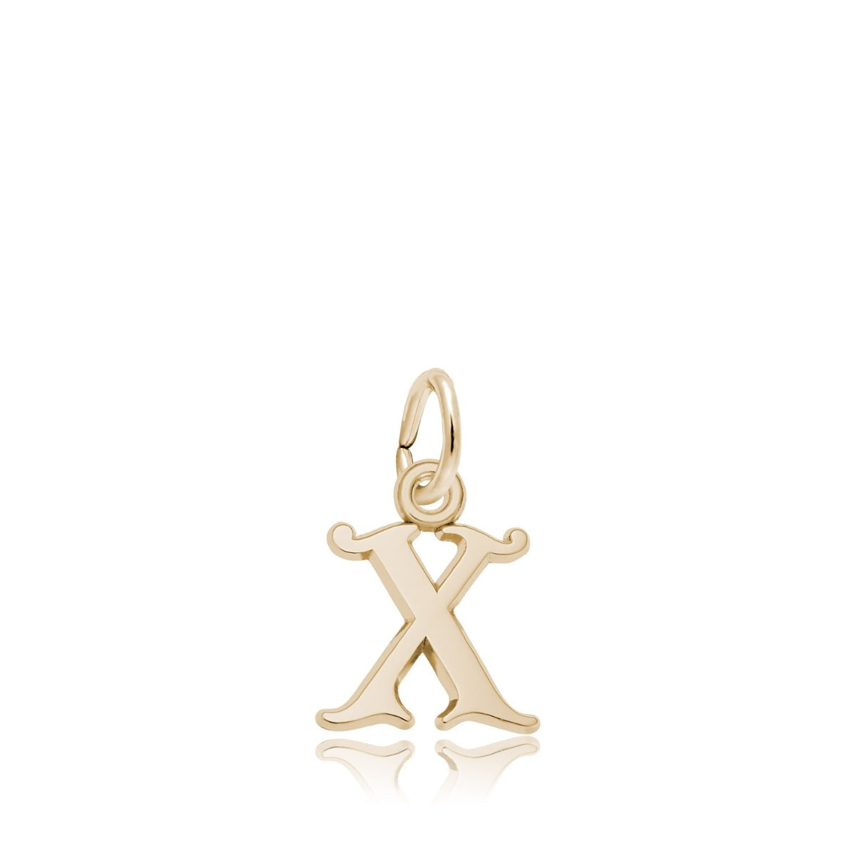 Initial X Charm in 14K Yellow Gold