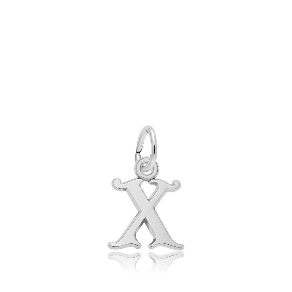 Initial X Charm in Sterling Silver
