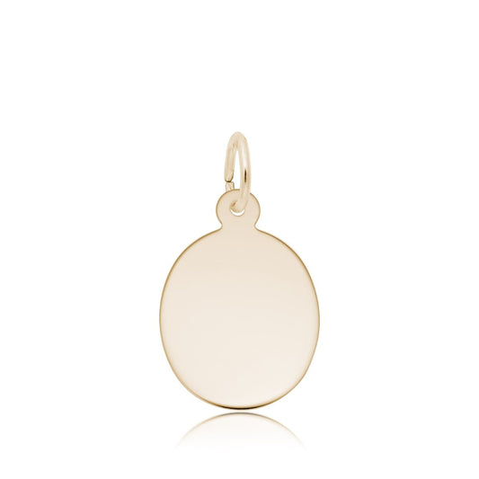 Oval Disc Charm in 14K Yellow Gold