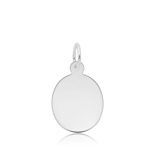 Oval Disc Charm in Sterling Silver