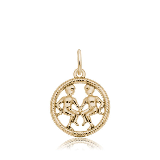 Gemini Twins Charm in 14K Yellow Gold