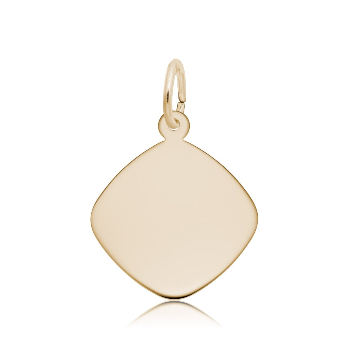 Medium Rounded Diamond Disc Charm in 14K Yellow Gold
