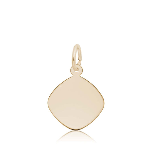 Small Rounded Diamond Disc Charm in 14K Yellow Gold