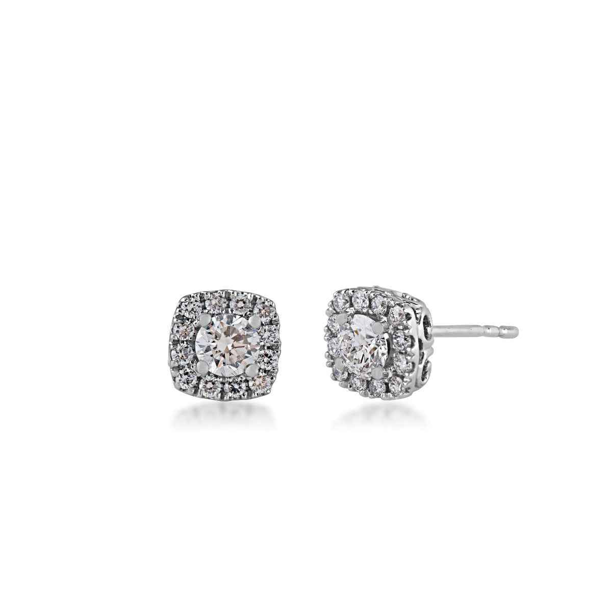 Adamante 1 ct. tw. Lab-Grown Diamond Halo Earrings in 10K White Gold