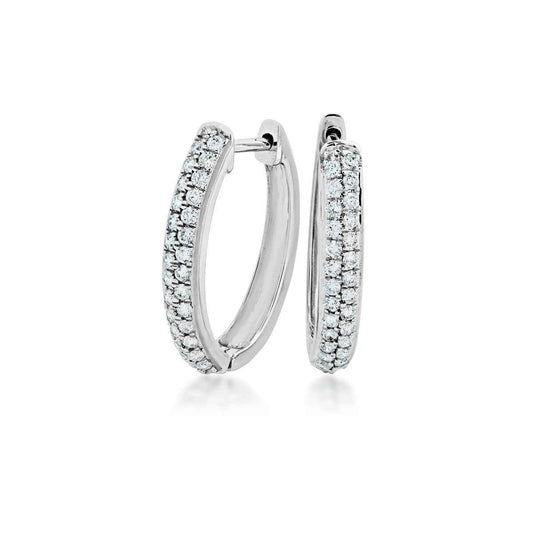 5/8 ct. tw. Diamond Hoop Earrings in 10K White Gold