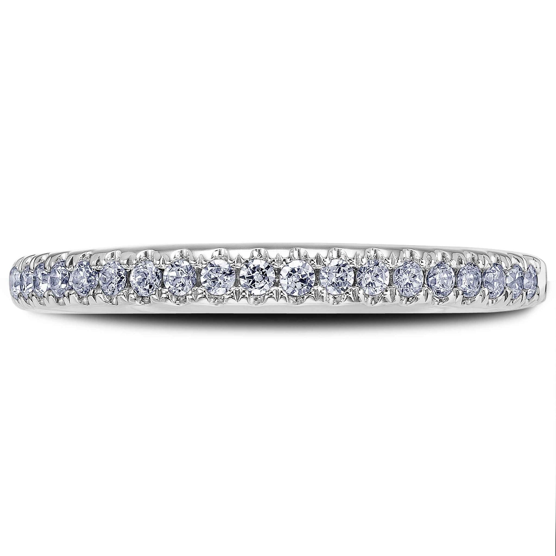 Scott Kay 1/5 ct. tw. Round Diamond Wedding Band in 14K White Gold side profile