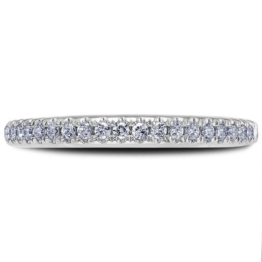 Scott Kay 1/5 ct. tw. Round Diamond Wedding Band in 14K White Gold side profile