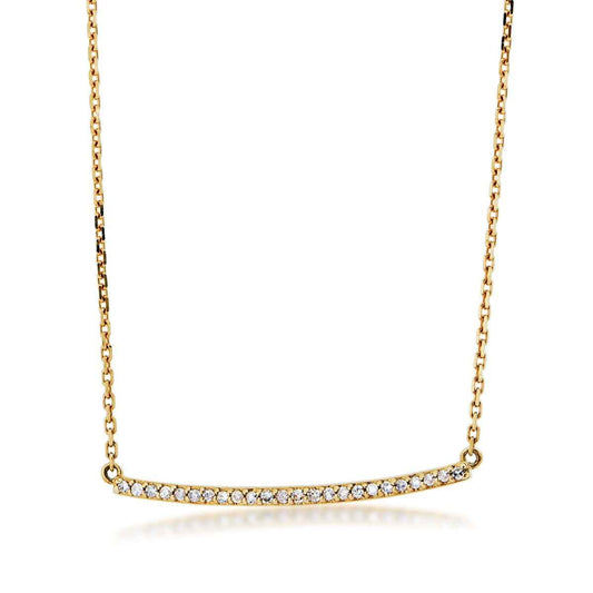 1/10 ct. tw. Diamond Fashion Bar Necklace in 10K Yellow Gold