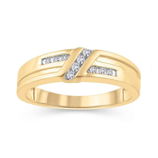 1/10 ct. tw. Men's Diamond Wedding Band in 10K Yellow Gold