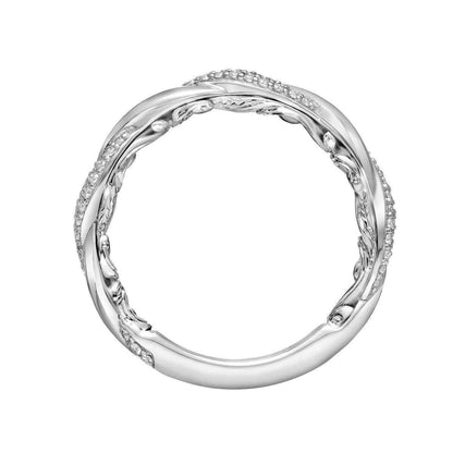 ArtCarved 1/4 ct. tw. Classic Diamond Wedding Band in 14K White Gold front view