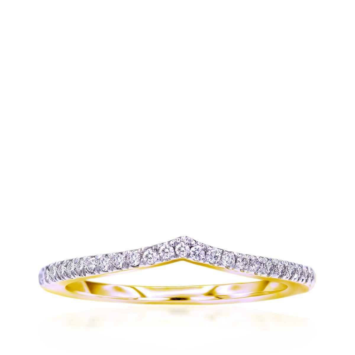 1/6 ct. tw. Contoured Diamond Anniversary Band in 10K Yellow Gold