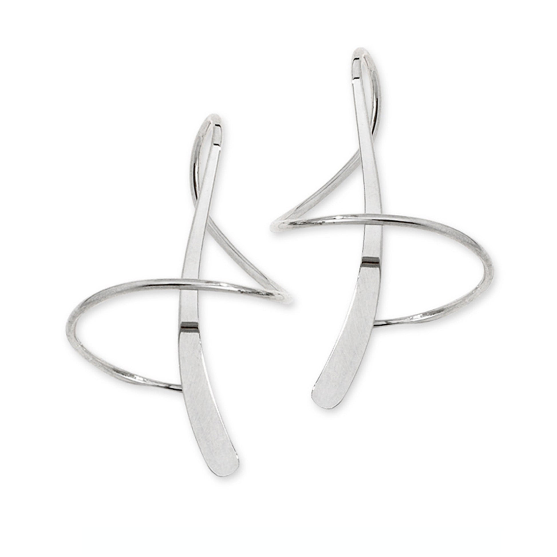 Classic Spiral Short Earrings in Rhodium-Plated Sterling Silver
