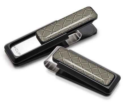 M-Clip Silver Herringbone Money Clip UV2