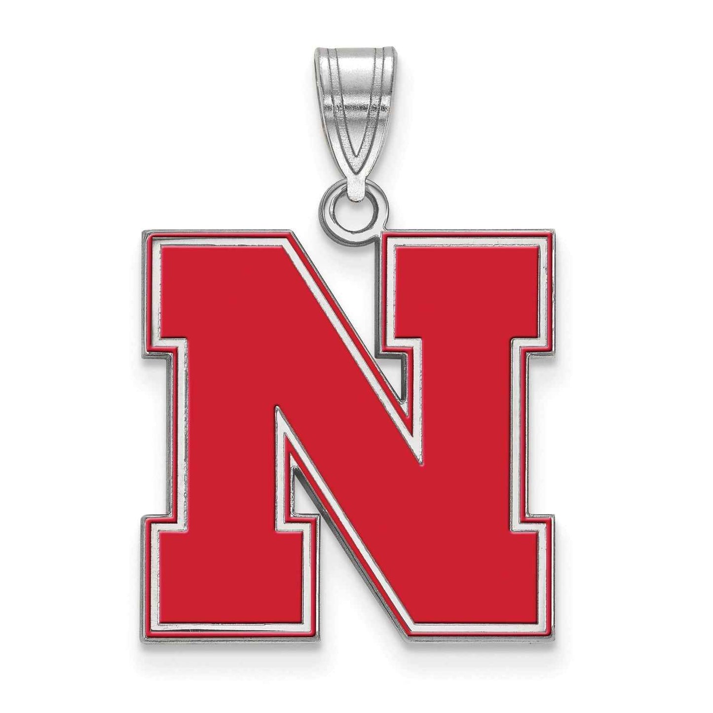 University of Nebraska 'N' Red Pendant in Sterling Silver