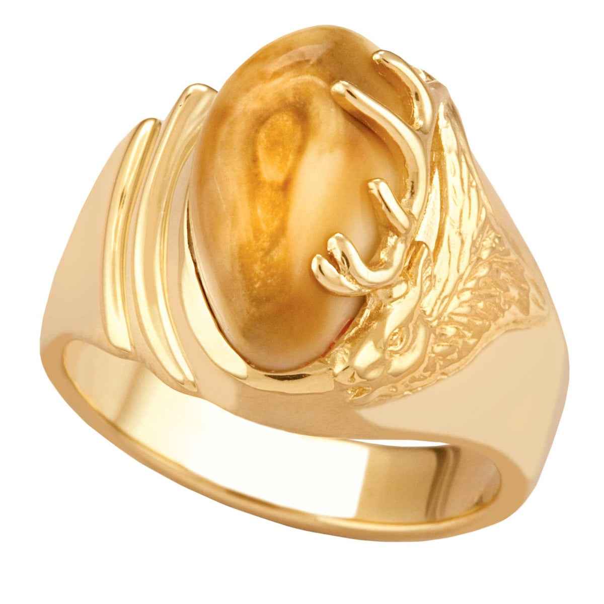 Ladies' Elk Ivory Ring in 14K Yellow Gold - I41752 Kootenai