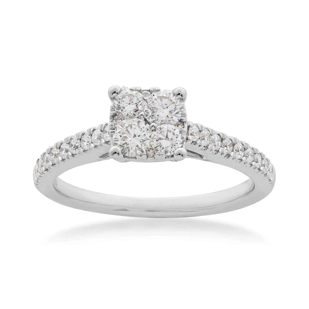 Fairytale Diamonds 3/4 ct. tw. Cushion Composite Engagement Ring in 10K White Gold