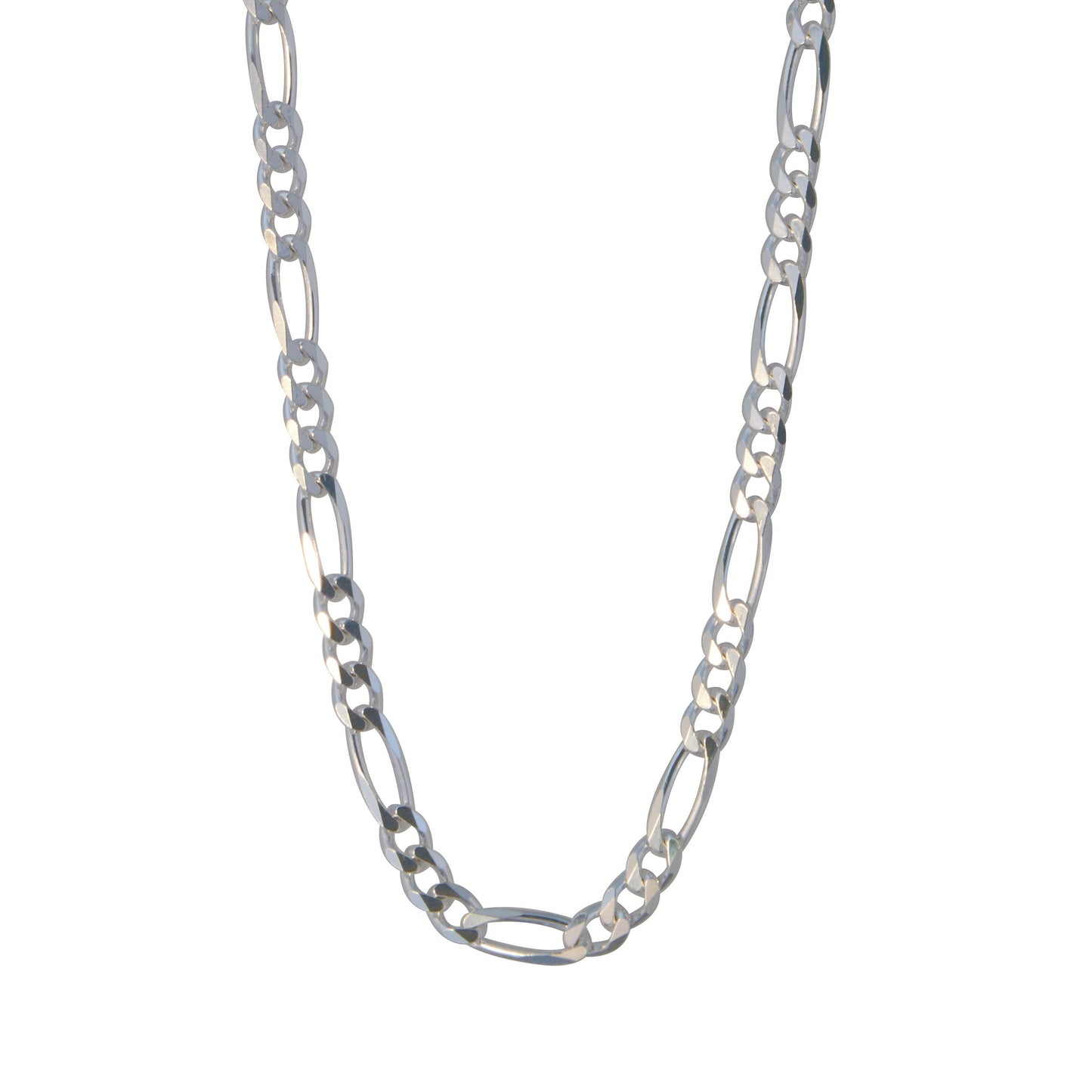 Men's 6.9MM 20-inch Figaro Chain in Sterling Silver - GAD3+1EXL150