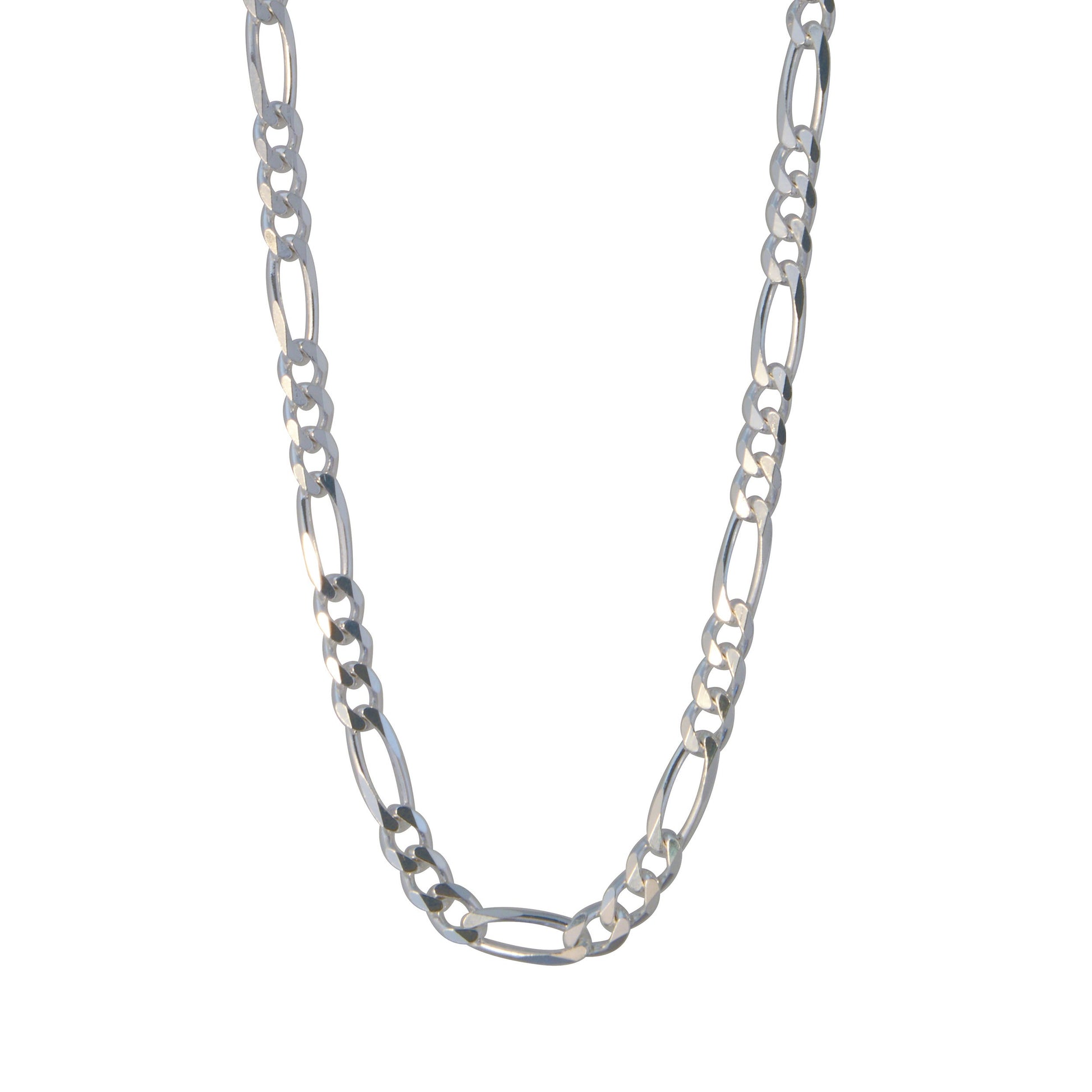 Men's 6.9MM 20-inch Figaro Chain in Sterling Silver - GAD3+1EXL150