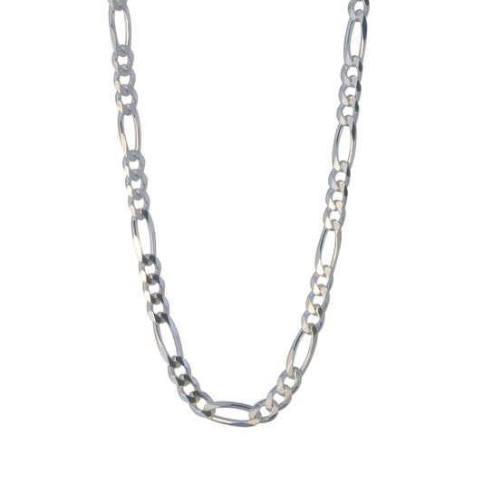 Men's 6.9MM 20-inch Figaro Chain in Sterling Silver - GAD3+1EXL150