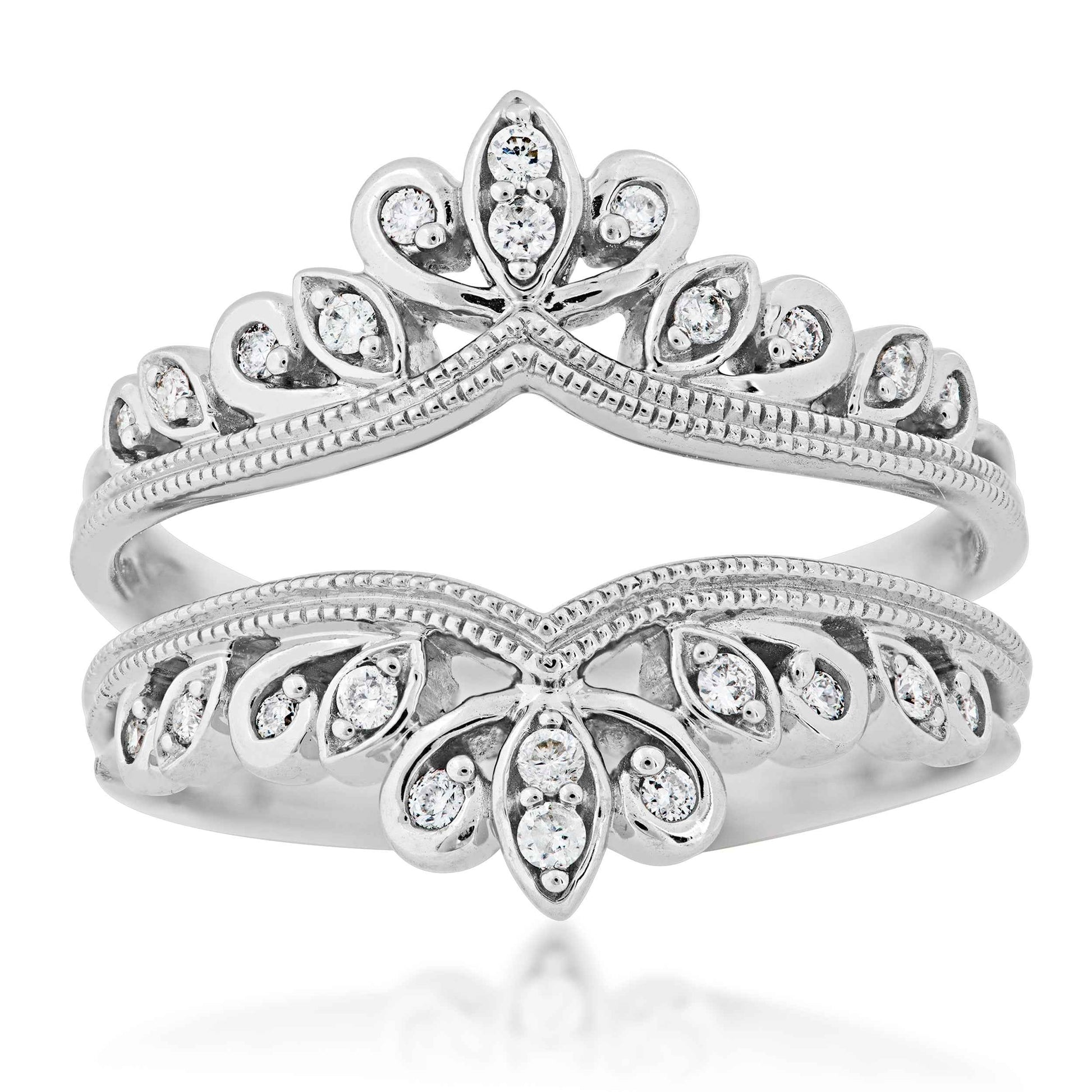 1/5 ct. tw. Diamond Filigree Ring Enhancer in 14K White Gold
