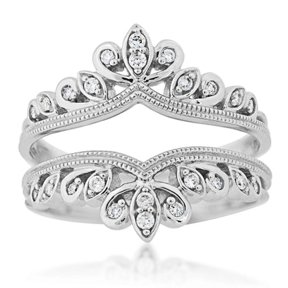 1/5 ct. tw. Diamond Filigree Ring Enhancer in 14K White Gold