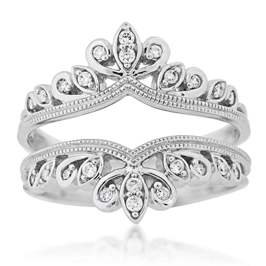 1/5 ct. tw. Diamond Filigree Ring Enhancer in 14K White Gold