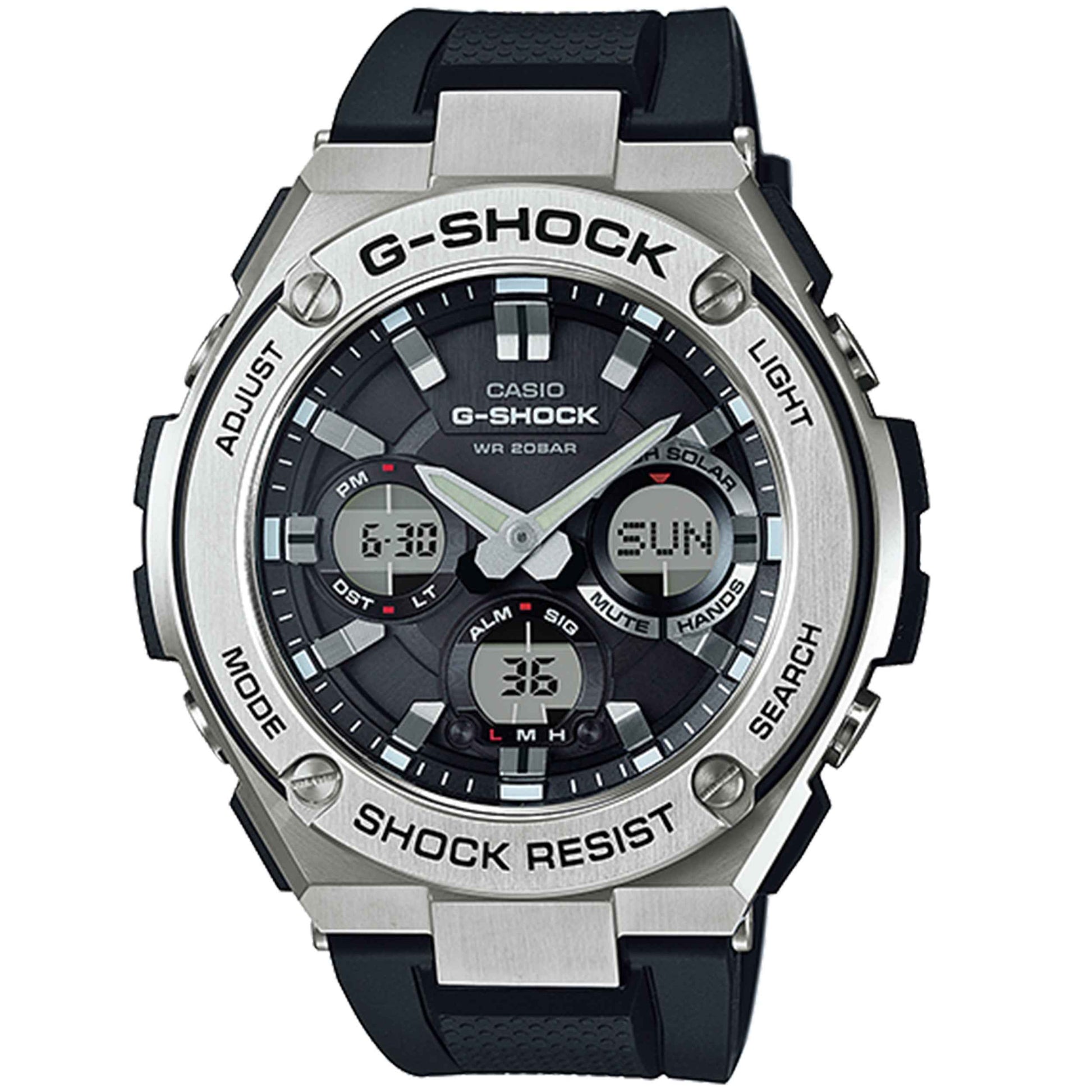 Casio G-Shock G-Steel Series Men's Stainless Steel and Metal Resin Band with Silver and Black Multi-Function Watch