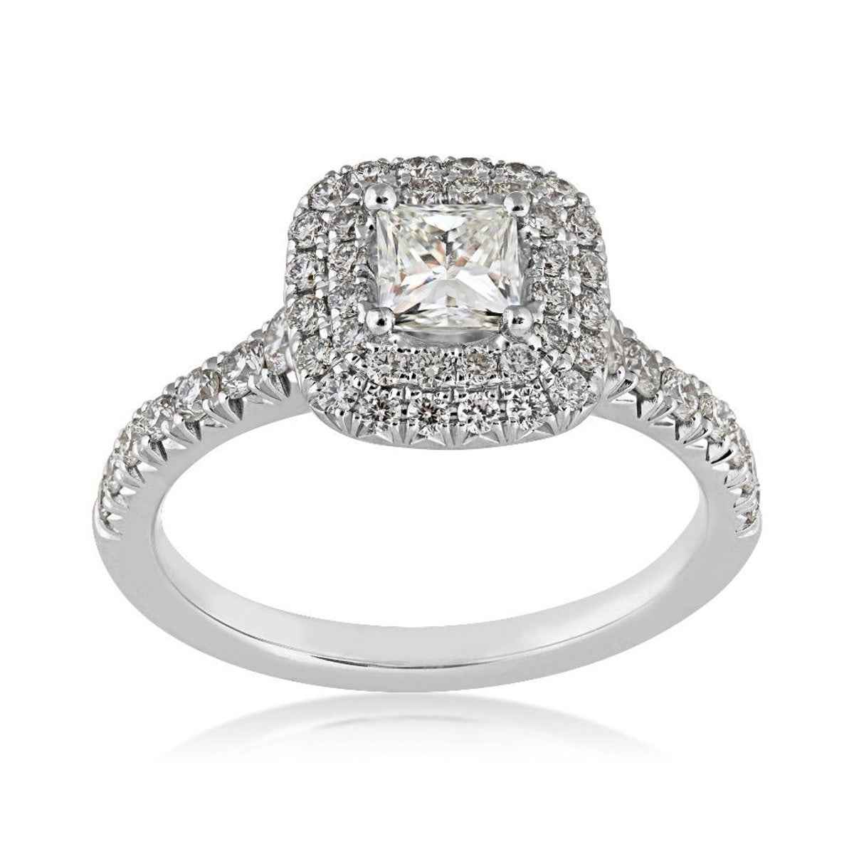 Brilliantly Yours 1 ct. tw. Princess Cut Diamond Double Halo Engagement Ring in 14K White Gold