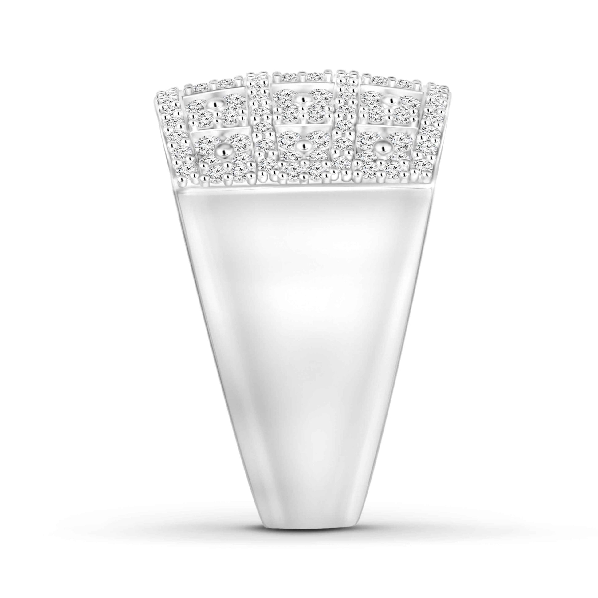 1 ct. tw. Diamond Geometric Designed Fashion Band in 10K White Gold close-up detail