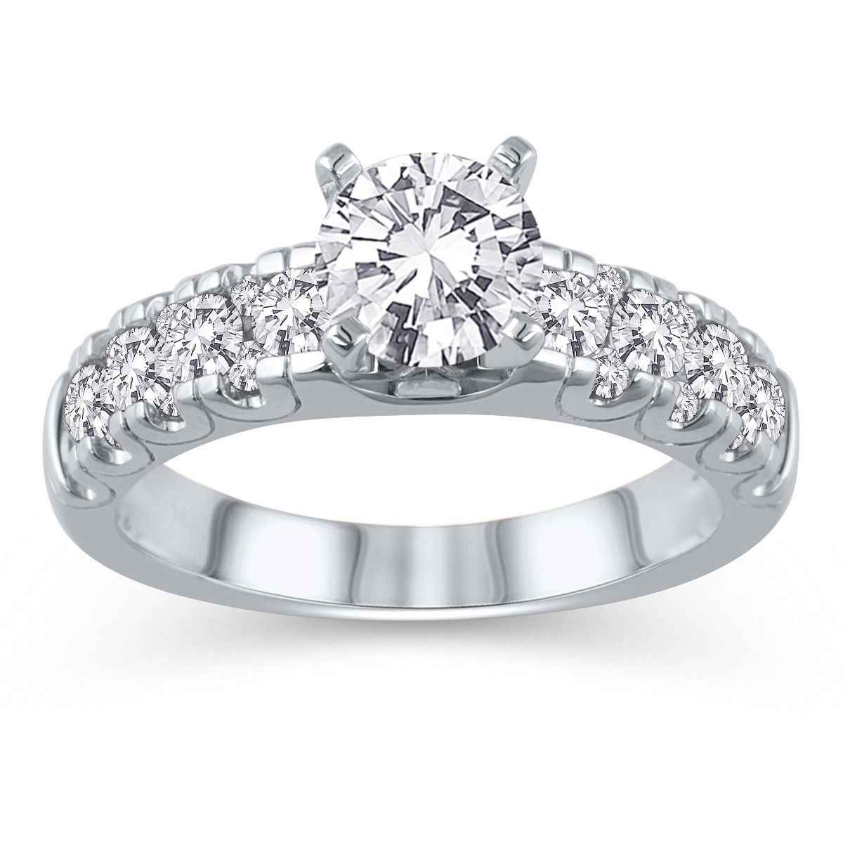 1-7/8 ct. tw. Round Diamond Semi-Mount Engagement Ring in 14K White Gold
