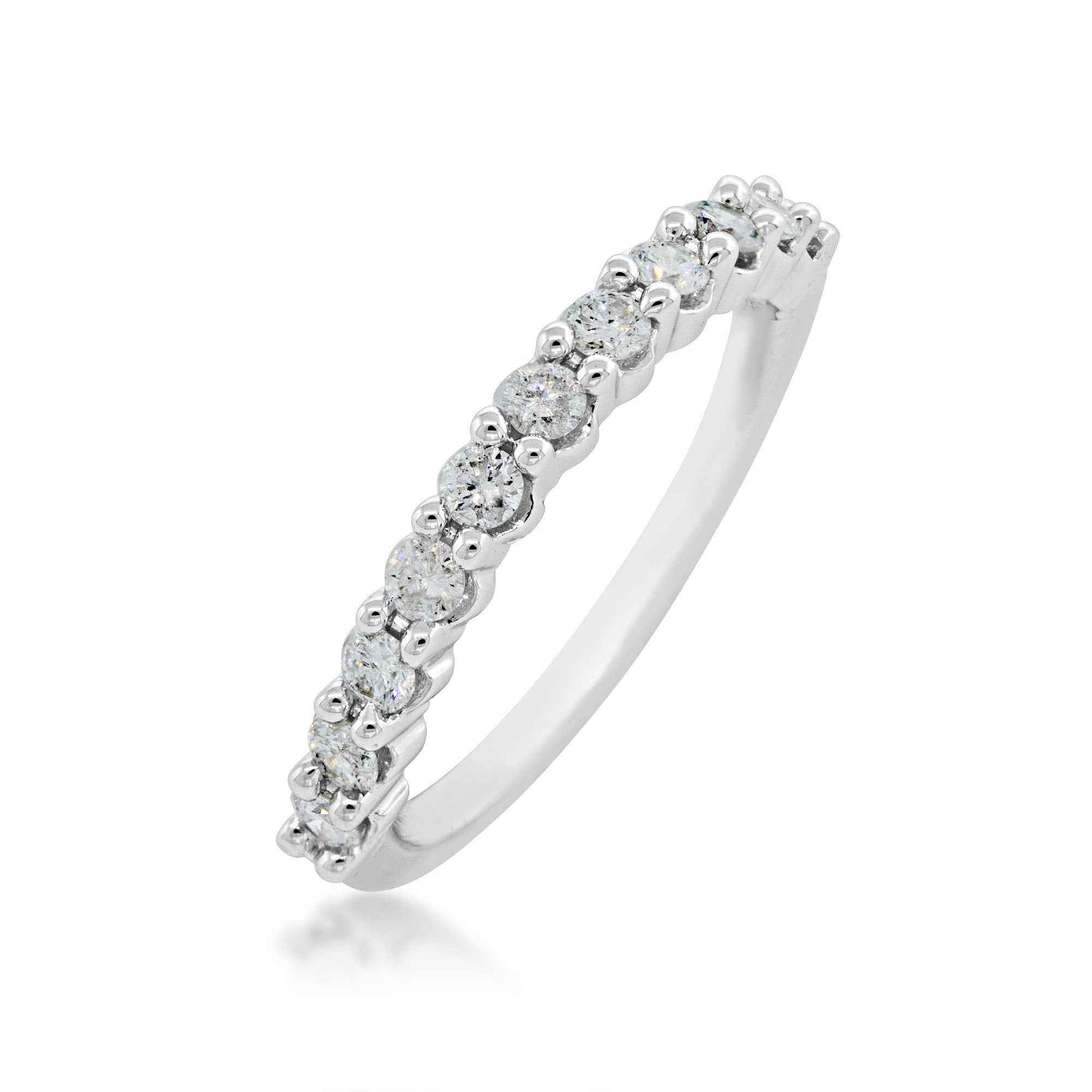 1/2 ct. tw. Round Brilliant Diamond Anniversary Band in 10K White Gold front view