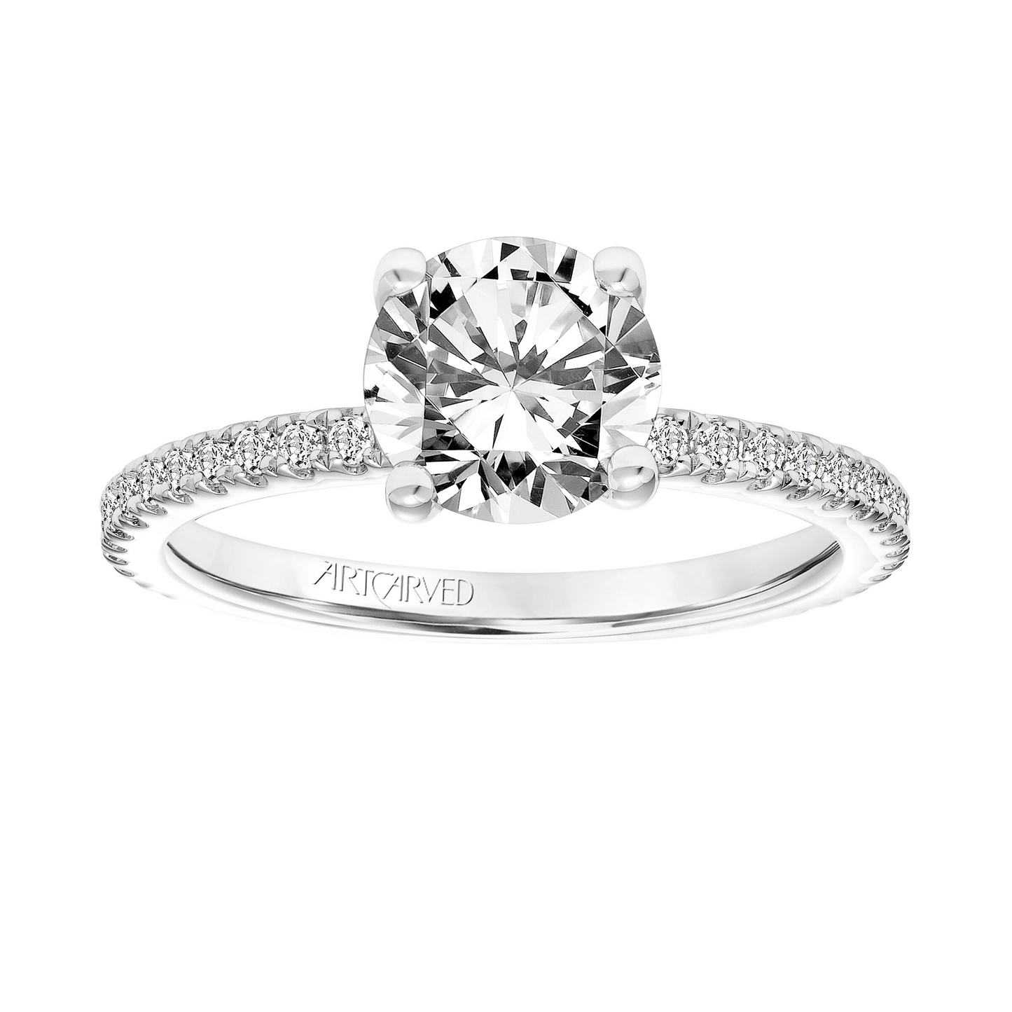 Artcarved Classic 1/3 ct. tw. Diamond Semi-Mount Engagement Ring in 14K White Gold
