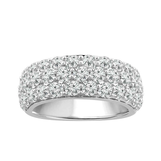 Adamante 3 ct. tw. Lab-Grown Diamond Multi-Row Anniversary Ring in 10K White Gold