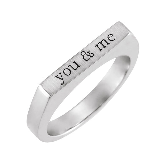 Engravable Stackable Ring in Sterling Silver close-up detail