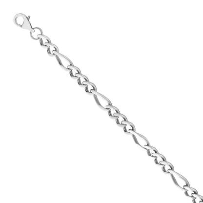 5mm 24-inch Figaro Chain Necklace in Stainless Steel front view