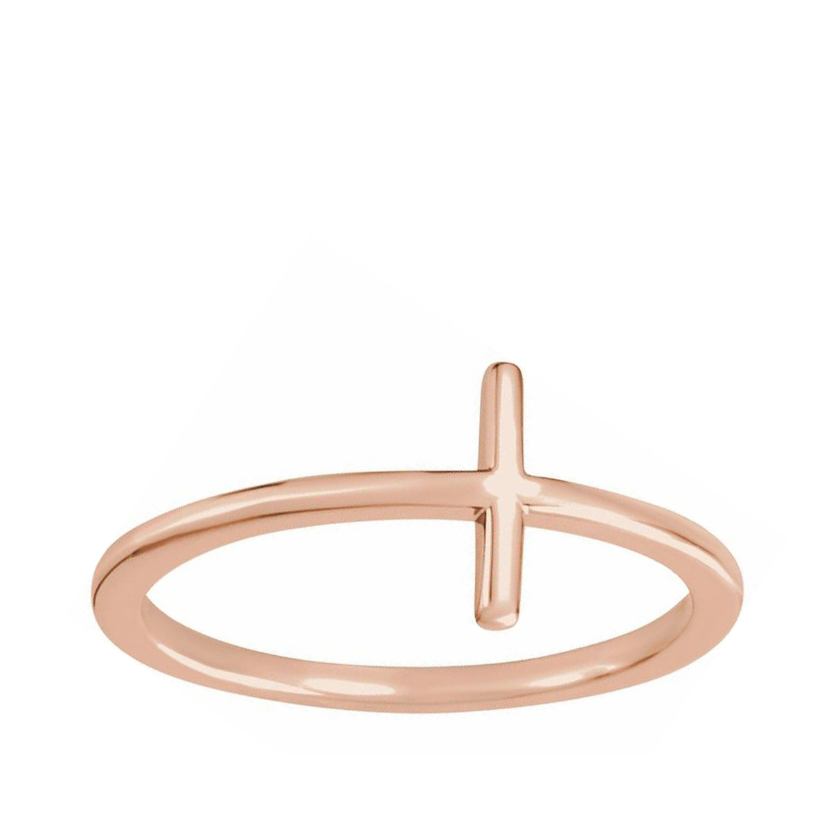 Sideways Cross Ring in 14K Pink Gold