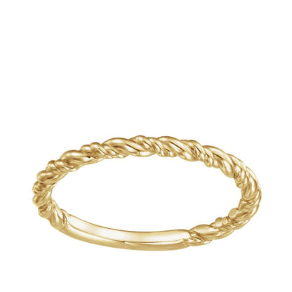Twisted Rope Stackable Ring in 14K Yellow Gold