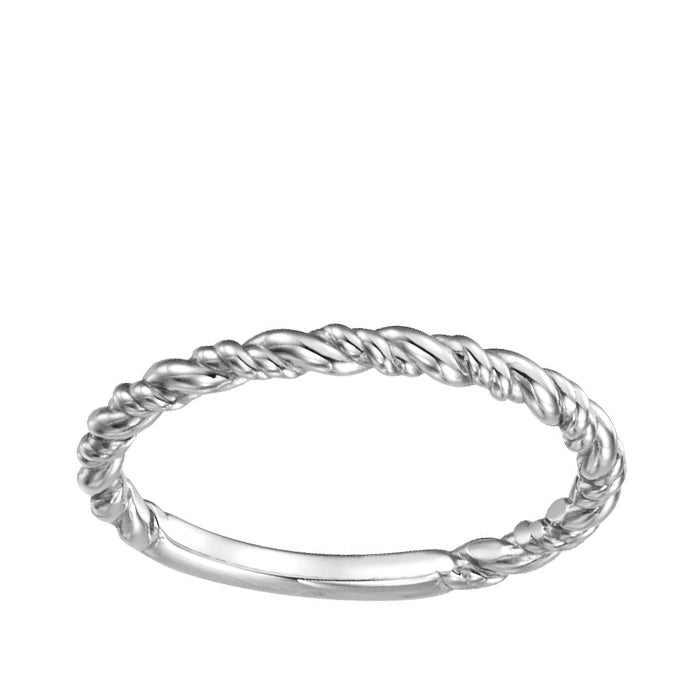 Twisted Rope Stackable Ring in Sterling Silver