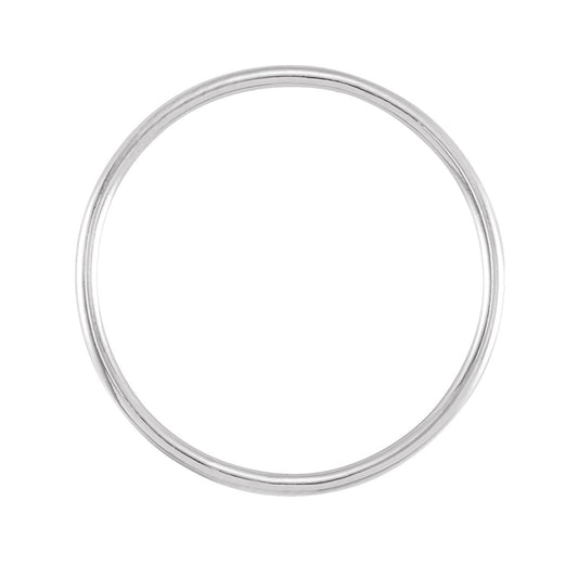 Polished Stackable Ring in 14K White Gold front view