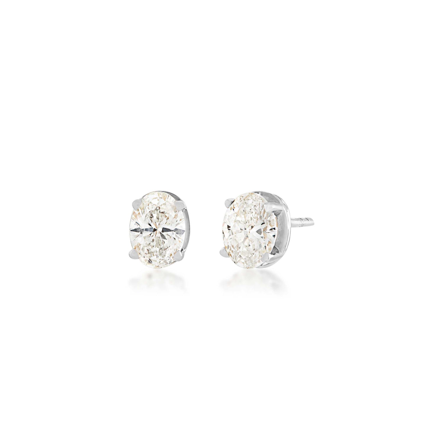 3/8 ct. tw. Oval Diamond Solitaire Earrings in 14K White Gold