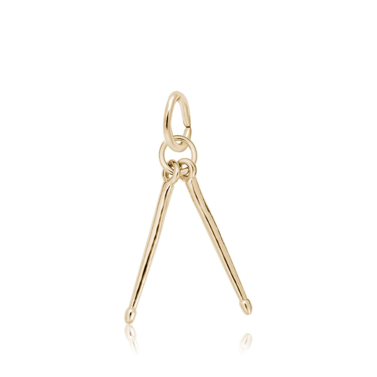 Drum Sticks Charm in 14K Yellow Gold
