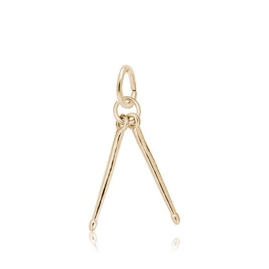 Drum Sticks Charm in 14K Yellow Gold
