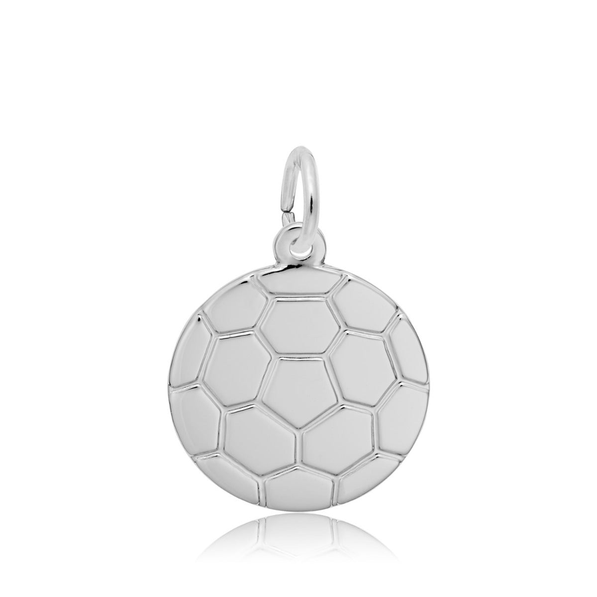 Flat Soccer Ball Charm in Sterling Silver