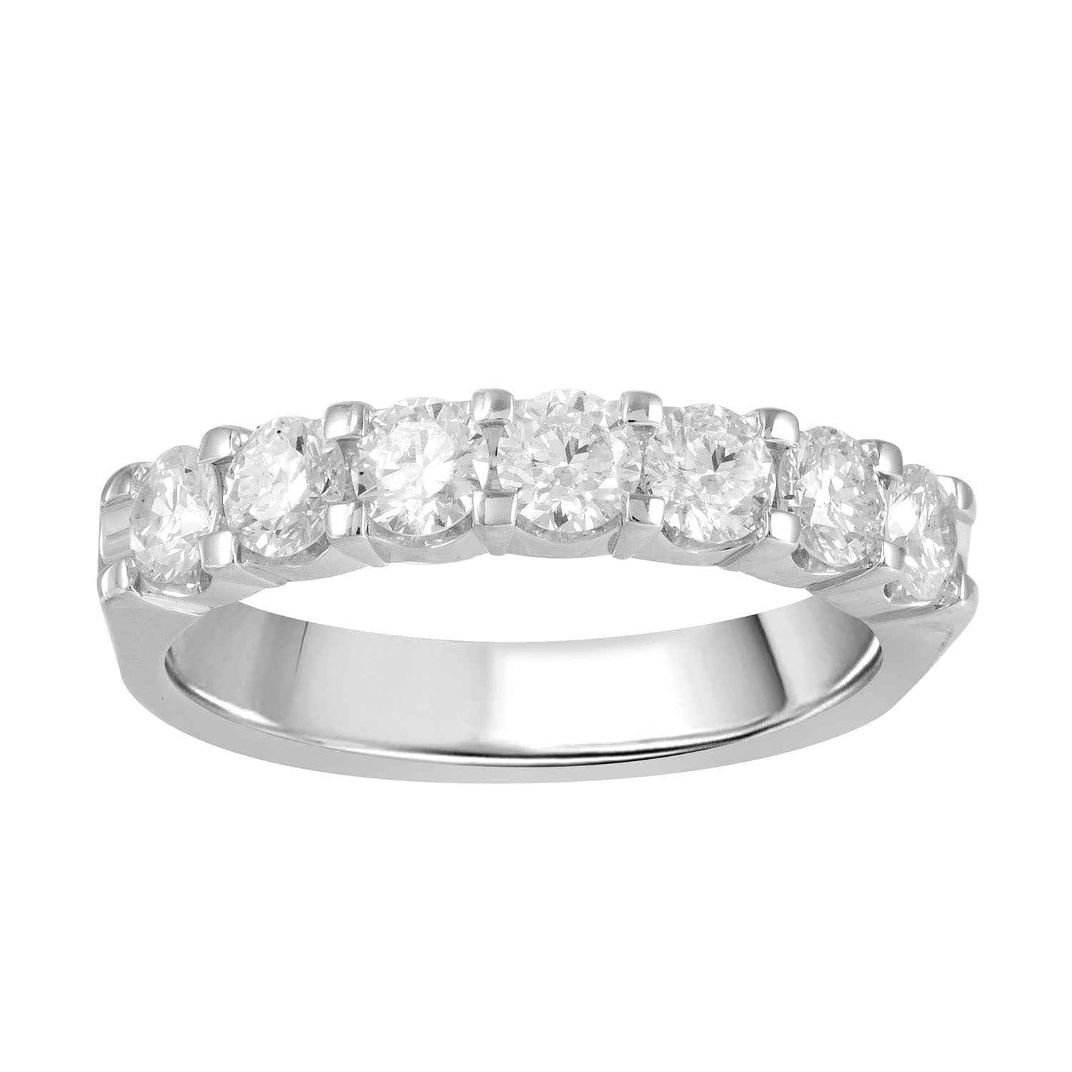 Adamante 1-3/4 ct. tw. Round Brilliant 7 Prong Set Lab-Grown Diamond Anniversary Band in 14K White Gold