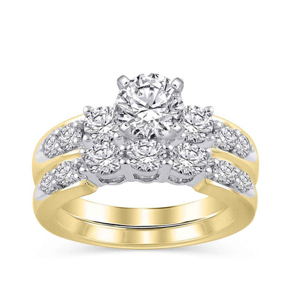 Adamante 2 ct. tw. Lab-Grown Round Brilliant Diamond Wedding Set in 14K Yellow Gold