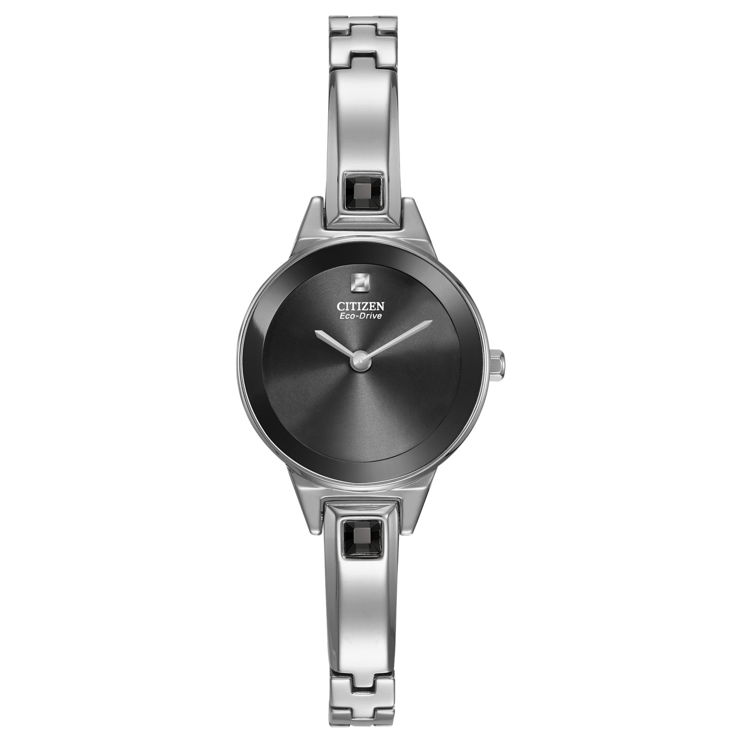 Citizen Axiom Ladies' Modern Design Watch with Sleek Black Dial with Bangle Style Band in Stainless Steel