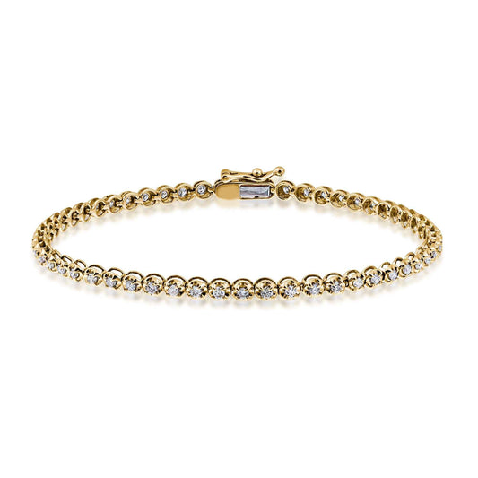1 ct. tw. Round Diamond Tennis Bracelet in 10K Yellow Gold - 10Y