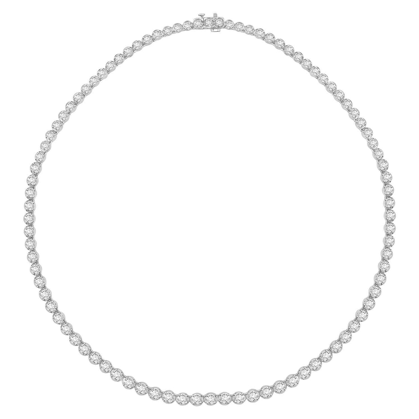 18-1/2 ct. tw. Round Brilliant Graduated Diamond Luxury Riviera Necklace in 14K White Gold