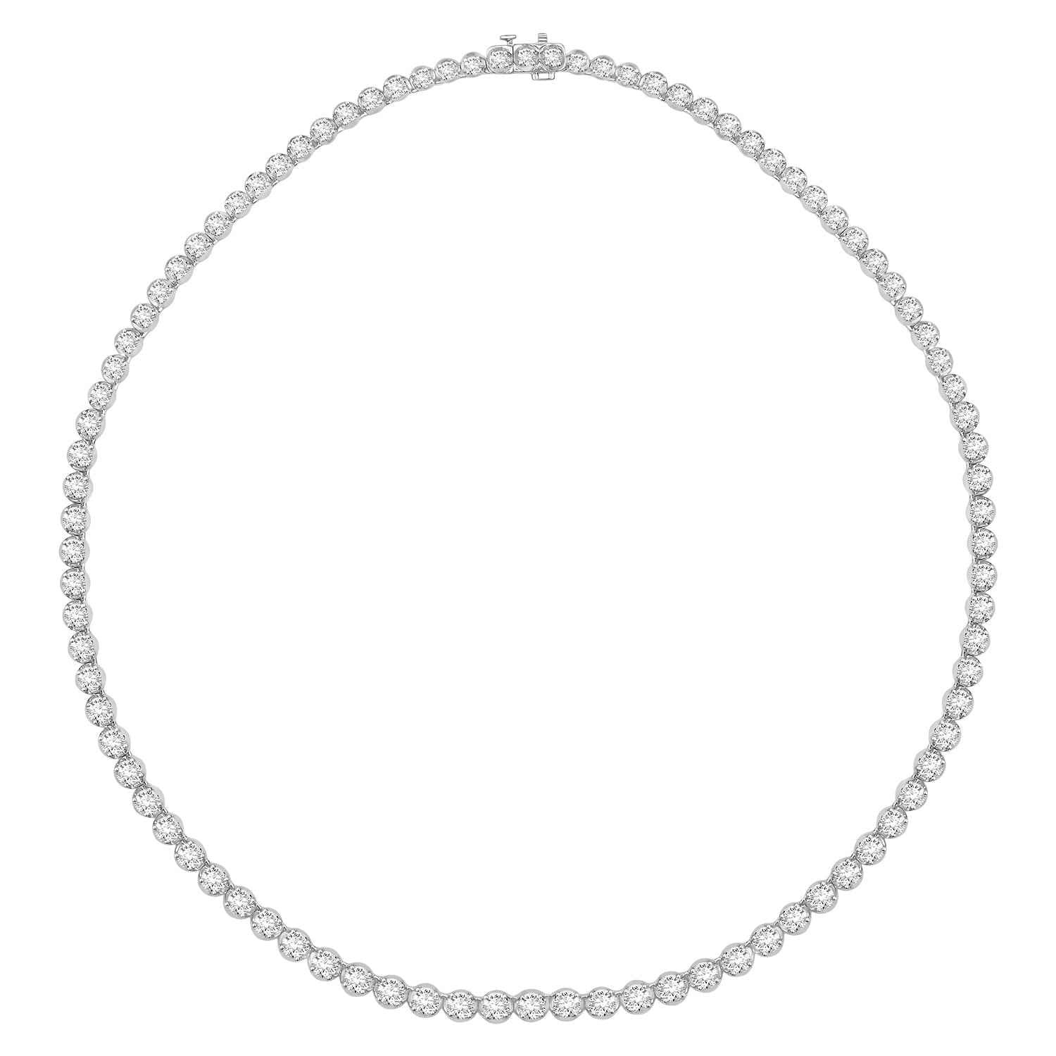 18-1/2 ct. tw. Round Brilliant Graduated Diamond Luxury Riviera Necklace in 14K White Gold